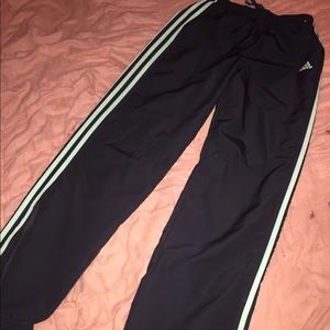 TEAL STRIPED ADIDAS PANTS